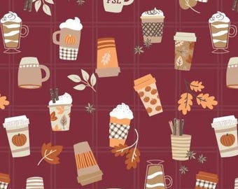 Fabric cotton, AUTUMN BREW CAFE, 27240103, 01, Quilt Fabrics, 100% cotton, quilt cotton - Pumpkin Spice of Camelot Fabrics
