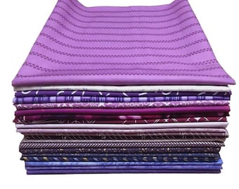 VIOLET, Pack of 20, 100% cotton, Various patterns, quality quilting, cotton designer