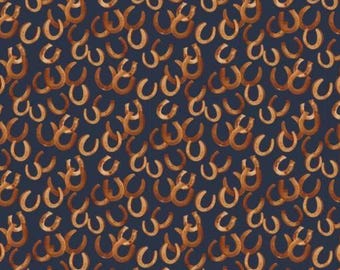 Camelot Fabric HORSESHOES Cotton Quilt Fabric 50250303-01- Run Free