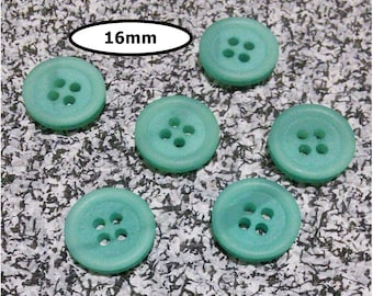 12 buttons, 16 mm, EMERAUD, 4 holes, vintage button, BTN 33B