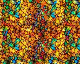 Fabric cotton, STAINED GLASS PETALS, Multi, 16240202, 01, Quilt Fabrics, 100% cotton - Sonny in the Sunflowers of Camelot Fabrics