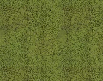 QUILT FABRICS, Cluster, Green, 55230506-01, 100% cotton, quilt cotton - Age Vineyard of Camelot Fabrics