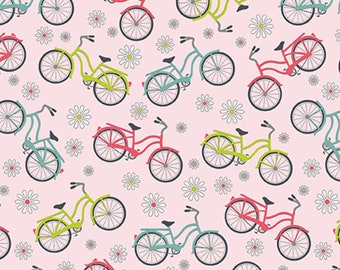 BENARTEX FABRICS, Bike, pink, 100% coton - My Little Sunshine de Benartex Fabrics