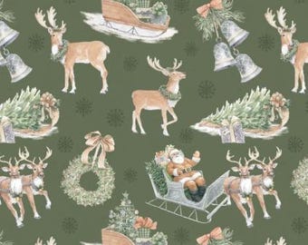 Fabric cotton, HOMESTEAD HOLIDAYS, 66250401, 02, Quilt Fabrics, 100% cotton, quilt cotton - Home for the Holidays of Camelot Fabrics
