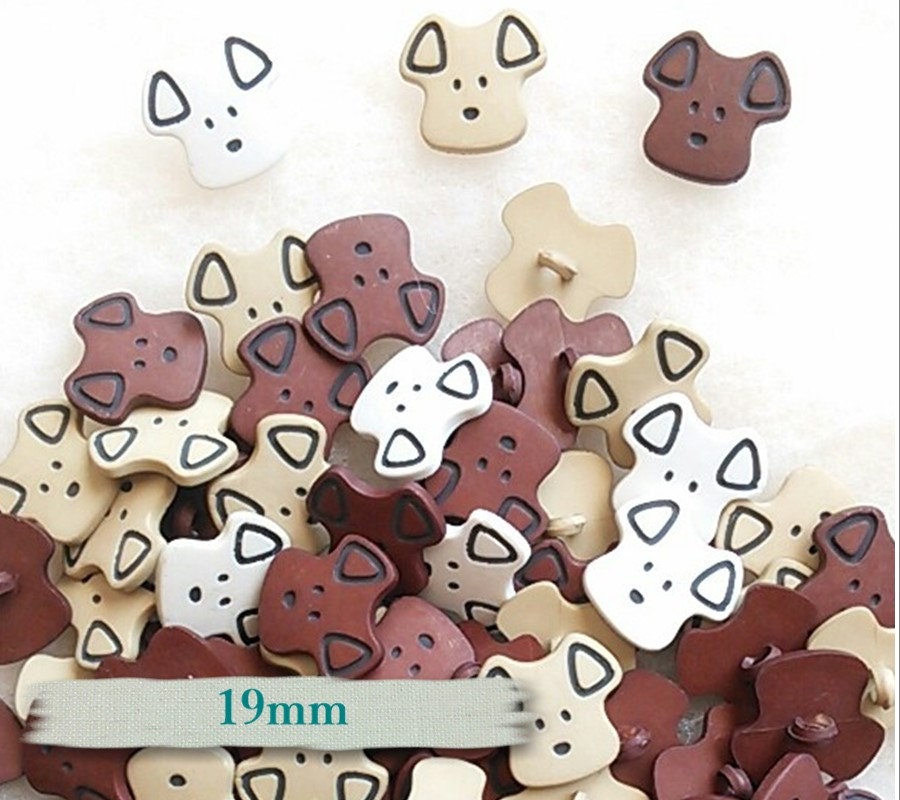 12 ou 25 Buttons, 19mm, Dog, (3/4 inch), button dog, buttons dogs