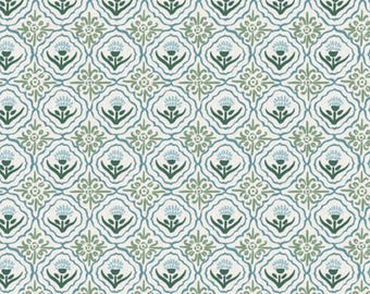 Fabric cotton, Tulip Tiles, 66230104-04, QUILT FABRICS, 100% cotton, quilt cotton - Garden Seeds of Camelot Fabrics