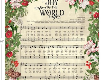 QUILT FABRIC Panel, 36"X44", 66250505, 100% coton - Joy to the World de Camelot Fabrics