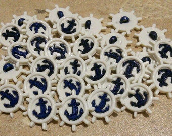 22mm, 20 buttons Boat Anchor, button vintage, BF08