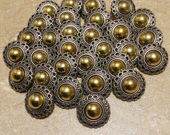 14mm, 17mm, 20mm, 6-30 buttons ANTIQUE SILVER and GOLD, BM175