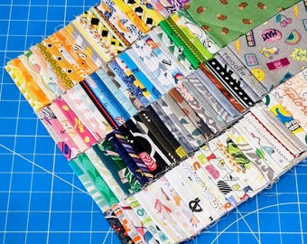 100 Strips, Jelly Rolls, 2 1/2" X 44", Pre-Cut cotton, for scrappy quilt. See description before ordering. FINAL SALE