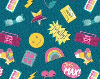 SALE, CAMELOT FABRICS, Stickers, Retro Blast, 100% cotton, cotton quilt, cotton designer - Retro Blast de Camelot Fabrics