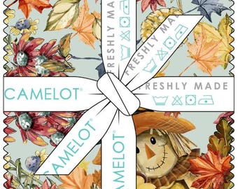 QUILT FABRICS, 42 squares 5 inchs, 100% cotton, quilt cotton - Pumpkin Patch Keeper of Camelot Fabrics
