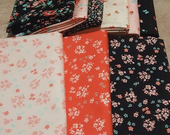 QUILT FABRICS, 9 prints, Flowers, 100% cotton - The Notthingham of Camelot Fabrics