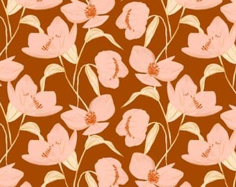 QUILT FABRICS, Language of Flowers Terra Cotta, 58230402-03, 100% cotton, quilt cotton - Botany Collection of Camelot Fabrics