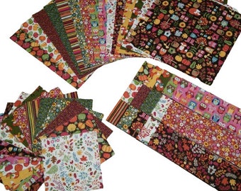15 squares 5 or 10 inchs, Jelly Roll, Pre-cuts fabric - Autumn Days d'Andover Fabrics