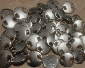 12 boutons, 15mm, 17mm, 20mm, SILVER, button métal