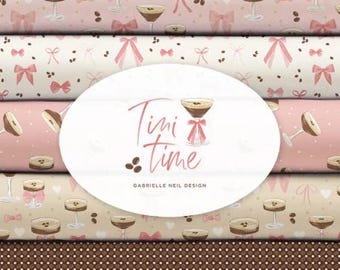 QUILT FABRICS, Chic COFFEE, Bundle 9, 100% Cotton, quilt cotton - Tini Time de Camelot Fabrics