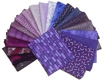 VIOLET, Pack of 20, 100% cotton, Various patterns, quality quilting, cotton designer