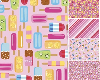 RILEY BLAKE, Bundle of 18 prints, FRUITS, Rainbow Fruit of Riley Blake Designs