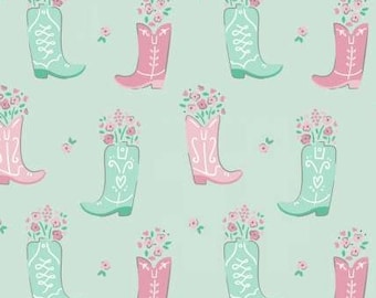 Fabric cotton, BOOTS IN BLOOM, 21240302, 02, Quilt Fabrics, 100% cotton, quilt cotton - Rodeo Rose of Camelot Fabrics