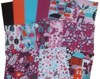 SALE, 42 squares 5 inchs, charm pack, 100% Cotton - Neighbourhood Camelot