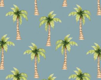 Fabric cotton, PALM TREES, Blue, 56240107, 01, Quilt Fabrics, 100% cotton, quilt cotton - Pirates Ahoy of Camelot Fabrics