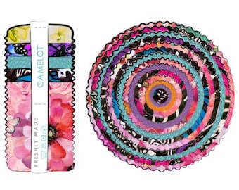 QUILT FABRICS, 40 stripes 2 1/2x44po, Jelly Rolls, 100% cotton, quilt cotton - Monarch Gardens of Camelot Fabrics