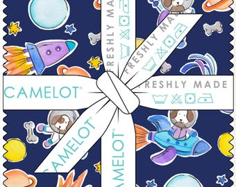 QUILT FABRICS, 42 squares 5 inchs, 100% cotton, quilt cotton - Astro Pop of Camelot Fabrics