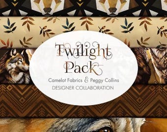 QUILT FABRICS, WOLF, Bundle 9, 100% Cotton, quilt cotton - Twilight Wolf de Camelot Fabrics
