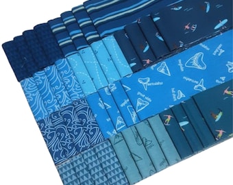 40 Jelly Rolls, 2 1/2" X 44", Pre-Cut cotton - RIPTIDE de Riley Blake Designs