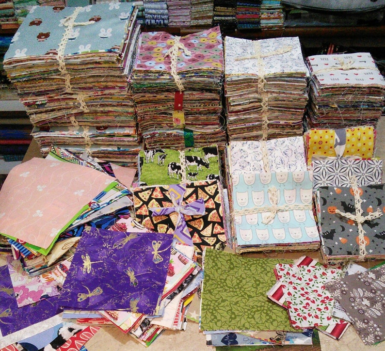 100 Charm Pack, Cotton Pre-cut 100% cotton squares. See description before ordering. FINAL SALE image 1