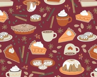 Fabric cotton, PUMPKIN SPICE DESSERT, 27240104, 01, Quilt Fabrics, 100% cotton, quilt cotton - Pumpkin Spice of Camelot Fabrics