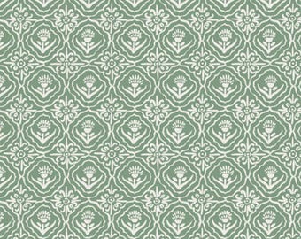 Fabric cotton, Tulip Tiles, Green, 66230104-02, QUILT FABRICS, 100% cotton, quilt cotton - Garden Seeds of Camelot Fabrics