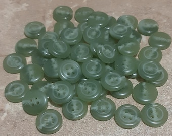 12 buttons, 15 mm, Shade SAGE GREEN, button 4 holes