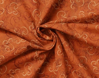 QUILT FABRICS, Scrolls, Orange, 55230507-03, 100% cotton, quilt cotton - Age Vineyard of Camelot Fabrics