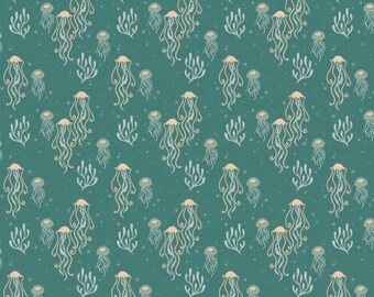 CAMELOT FABRICS, Jellyfish, Beachside Pretty, Oceanic Garden, 100% cotton - Beachside Pretty de Camelot Fabrics