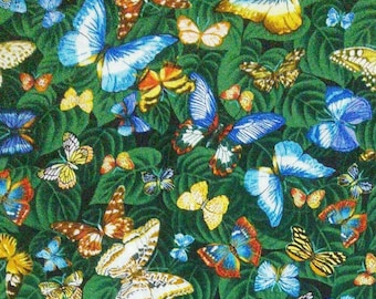 TIMELESS TREASURES, Butterfly, green background, 100% cotton, cotton quilt, cotton designer - 5652 de Timeless Treasures