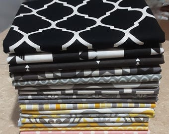 Pack of 17, 100% cotton, Various patterns - Emma & Mila Fabrics of Camelot Fabrics
