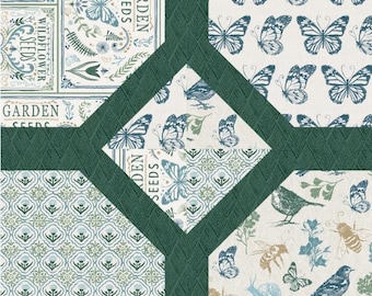 PDF, DIAMOND CUT Pillow, 12'' X 12'', Tutoriel - Garden Seeds of Camelot Fabrics