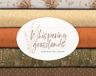 QUILT FABRICS, 18 prints, 100% cotton - Whispering Grasslands de Camelot Fabrics