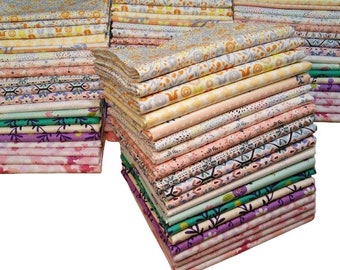 CAMELOT FABRICS, Flowers, Pack of 20, 100% cotton, Various patterns, quality quilting, cotton designer