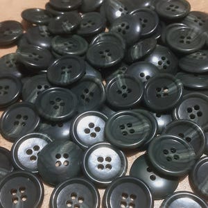 12 Buttons, 21mm, GREEN GRAY ZEBRÉ, button 4 holes, btn 94