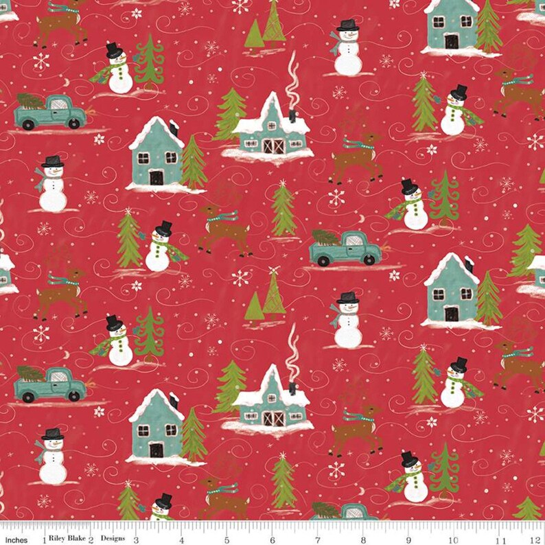 Snowed In Riley Blake Christmas fabric 100% cotton 10810 | Etsy