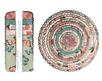 QUILT FABRICS, 40 stripes 2 1/2x44po, Jelly Rolls, 100% cotton, quilt cotton - Fleurs and Flutter of Camelot Fabrics