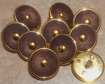 10 Buttons: 25mm, button gold and plum, no 36