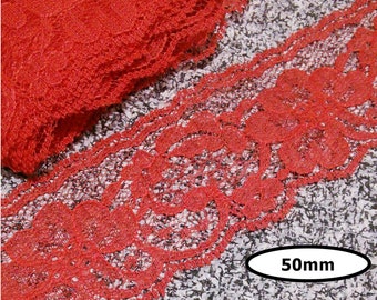 Lace vintage, RED, 50mm, vintage lace