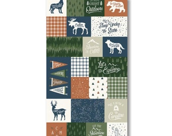 RILEY BLAKE, Panel, 24"X44", Animals fabric, 100% cotton - Adventure is Calling de Riley Blake designs