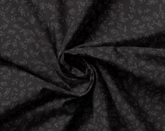 Fabric cotton, LEAVES BLACK, 55250107-01, Quilt Fabrics, 100% cotton, quilt cotton - Hen House of Camelot Fabrics