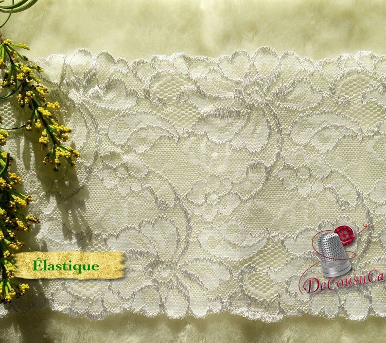 6 12 inch 17cm DT31 white at the metre 39 inch Lace elastic