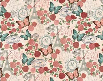 Fabric cotton, PARIS, 50250101-01, Quilt Fabrics, 100% cotton, quilt cotton - Fleurs and Flutter of Camelot Fabrics